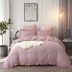 【カラー: ピンク色】YOIMONO 布団カバー3点セット 寝具カバー 洋式・和
