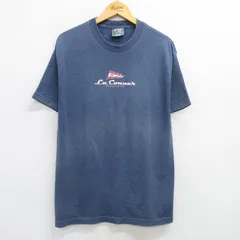 L/古着 半袖 ビンテージ Tシャツ メンズ 00s ラコナー ワシントン コットン クルーネック 紺 ネイビー 霜降り 25may15 中古