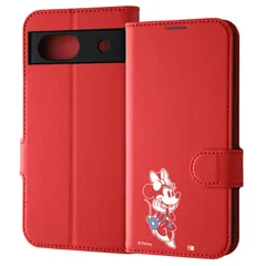 Google Pixel 8a / ディズニー / 手帳型レザーケース シンプル マグネット / ミニーマウス_sitting2