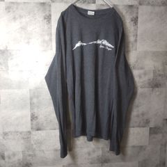ビンテージロンT☆　USA古着　グレー　ビッグプリント　S　C26
