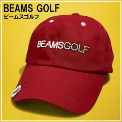 BEAMS GOLF ビームスゴルフ マーカー付 キャップ レッド57-59cm