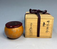 竹内幸斎「蜻蛉蒔絵　棗」　茶道具 茶器 瓢 共箱