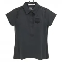 ★値下げ★【美品】ルコック 半袖ポロシャツ 黒 胸元ロゴ サイド・肩ライン  レディース L ゴルフウェア le coq sportif