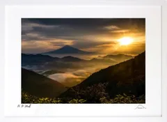 絵画　稲元実『富士山』51cm × 42cm 原画　額縁　豪華 絵画稲元実『富士山』51cm × 42cm 原画額縁豪華