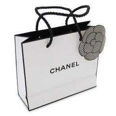 シャネル CHANEL 正規店 ペーパーバッグ/紙袋/ショッパー ホワイト 白 カメリア付き 14×12×5cm（アクセサリー/小物類向け）【ブランド付属品】【紙袋】【メール便】(ec)