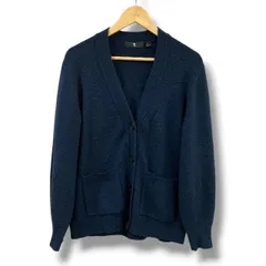 UNIQLO +J ミドルゲージカシミヤブレンドVネックカーディガン レディースLサイズ ネイビー ジルサンダー 251-445776 (14-19) 秋 冬 古着