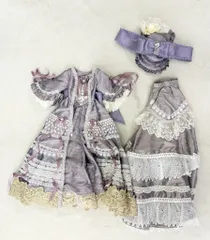 sereNade/愛矢乃 SDGr女の子サイズ 藤色シルクシャンタンのドレス4点セット