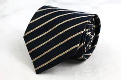 ポロクラブ ブランド ネクタイ ストライプ柄 シルク PO メンズ ネイビー POLO CLUB 【中古】