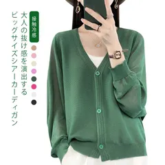 冷房対策 日焼け対策 シアーカーディガン サマーニット カーディガン ひんやり 接触冷感 Vネック 洗える レディース ゆったり 大きいサイズ ドルマンスリーブ 長袖 夏 カーディガン 羽織り メッシ#yojf790