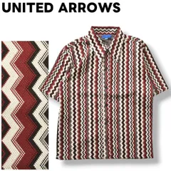 日本製 ユナイテッドアローズ UNITED ARROWS 半袖 レトロ柄 シャツ Mのサムネイル