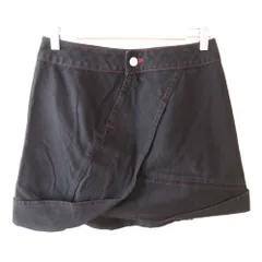 美品 Vivienne westwood ヴィヴィアンウエストウッドレッドレーベル オーブ刺繍 配色ステッチ デニム ミニスカート 3 ブラック レディース 古着 中古 USED