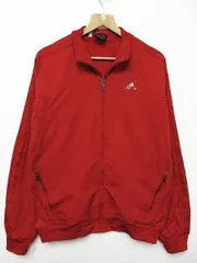 【送料無料/美品】USA 古着 アディダス adidas ナイロン ブルゾンジャケット ジャンパー 裏メッシュ 赤 メンズ Lサイズ O■L24307AWS21-1K（4）5/28
