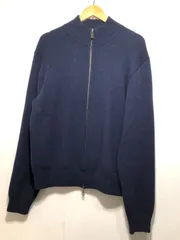 020162 POLO by RALPH LAUREN レザー エルボーパッチ ウール  ジップ ニット LL ネイビー LAMBWOOL ドライバーズ カーディガン 肘当て ポロ ラルフローレン