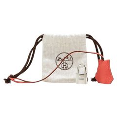 エルメス HERMES クロシェット カデナ キー×2 セット トリヨンクレマンス (レザー) SV金具 鍵 カギ バッグ アクセサリー 付属品 レディース オレンジフィールド (オレンジ) 正規品 新品同様 中古 mbl23004