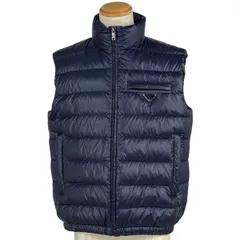【超美品・2WAY】PRADA　ダウンベスト　ブルーチェック　52　フード　ボア 超美品・2WAY】PRADAダウンベストブルーチェック52フードボア