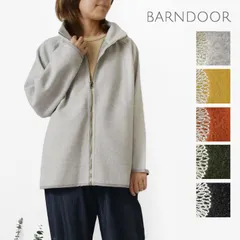 ＊【新品】【BARNDOOR バーンドア】圧縮ニット フルジップ ジャケット (1191112H) レディース 秋 冬 長袖 アウター 羽織り 前開き ハイネック 暖かい 防寒 無地 ラグランスリーブ ナチュラル 服 ナチュランド 人気 30代 40代 50代