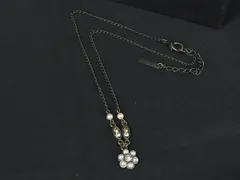 ■美品■ ANNASUI アナスイ フラワーモチーフ パール カラーストーン ネックレス ペンダント アクセサリー マルチカラー DI8075