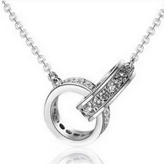 ネックレス レディース ダブル ツイン ペア カップル 2連 リング シルバー