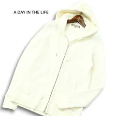 A DAY IN THE LIFE ユナイテッドアローズ 通年★ ワッフル サーマル ジップアップ パーカー フーディー Sz.M メンズ 白