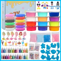【在庫処分】金魚鉢ビーズ 手作りツール 果物切片 おもちゃ カラフルフォーム紙吹雪 セット 含有24個入りふわふわクリスタル粘土 DIY 水晶粘土 slime キット 6歳以上 スライム