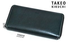 品 タケオキクチ【シーズン】 ラウンドファスナー 長財布 726616 TAKEO KIKUCHI 本革 レザー グリーン