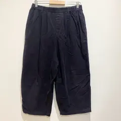 studio CLIP スタジオクリップ　レディース　パンツ　クロップドパンツ　ハーフパンツ　ワイドパンツ　ウエストゴム　無地　単色　ネイビー　Lサイズ　ゆったり　コーデュロイ　ストリート　シンプル　カジュアル　SU458h888