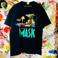 MASK レトロ リプリント Tシャツ 半袖 メンズ 新品 個性的 黒 マスクTシャツ 映画MASK ジムキャリー コメディ映画 ヴィンテージTシャツ 90sTシャツ レトロTシャツ 海外映画Tシャツ 攻め 前衛的 ヴィンテージリプリント  古着