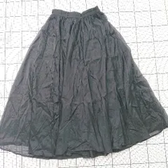 ◇ Θ jouetie ジュエティ シンプル系 ロング丈 ギャザー スカート サイズM ブラック系 レディース E  【1508250001079】