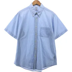 古着 ブルックスブラザーズ Brooks Brothers 1818 REGENT シアサッカー 半袖 ボタンダウン ストライプシャツ メンズL相当/eaa553886