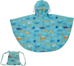 【メール便配送】【ダイナソー 83367】kukka hippo クッカヒッポ レインポンチョ 90cm 反射プリント＆お名前ネーム付き(レインウェア レイン ポンチョ キッズ こども 子ども 子供 カッパ かっぱ おすすめ 人気 ブランド 2歳 梅雨)