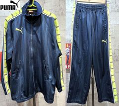 美品 プーマ ジャージ 上下セットアップ 紺/黄緑 SS プージャー PUMA 862216 862217
