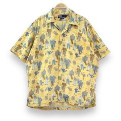 【フォロワー様クーポン配布中！】 希少 90s シンガポール製  POLO Ralph Lauren ポロラルフローレン レーヨン 総柄 開襟 オープンカラー 半袖 アロハシャツ 輸入古着 海外古着 US古着 メンズ Mサイズ 【S119】