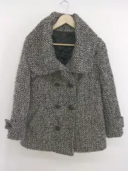 ◇ INGNI イング 総柄 長袖 中綿 コート サイズM ブラック ホワイト系 レディース E  【1304050009983】