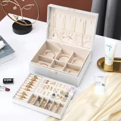 ジュエリーボックス　ホワイト　小物収納　アクセサリーボックス　大容量　ピアス　指輪　ネックレス　宝石箱　アクセサリーケース