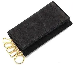 《期間限定SALE》《送料無料＆税込価格》《新品未使用》《数量限定》《特別価格》RED CROW -レッドクロウ-！本エレファント！象革！日本製！男女兼用！シンプル！5連キーフック！ゴールドパーツ採用モデル！マルチ！キーケースウォレット　TK-EKC　ブラック