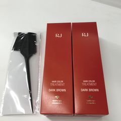 Y1310 山田養蜂場 RJ ヘアカラートリートメント a ダークブラウン 210g ×2・ブラシ＆コーム 3点セット