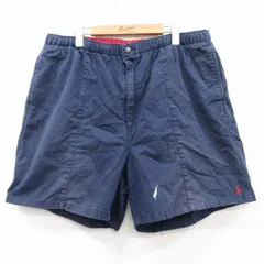 W39/古着 ラルフローレン ブランド ショート パンツ ショーツ メンズ 90s ワンポイントロゴ コットン 紺 ネイビー 25sep02 中古 ボトムス 