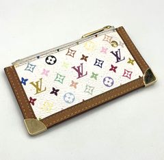 【鑑定済み】正規品 ルイヴィトン LOUIS VUITTON  モノグラム マルチカラー ポシェットクレ ブロン M92655 コインケース キーリング ホワイト