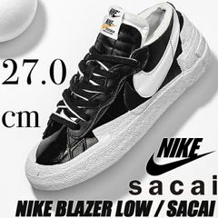 【極美品】NIKE×sacai ナイキ×サカイ BLAZER LOW Black Patent Leather ブレーザー ロー DM6443-001/27cm