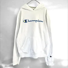 Champion チャンピオン　刺繍ロゴパーカー　プルオーバー　フードパーカー　裏起毛　長袖　アメカジ古着　大きめ　XLサイズ　（V）