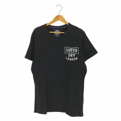 激レア》Superdry 黒☆Tシャツ S ビッグロゴ j26シュエット古着