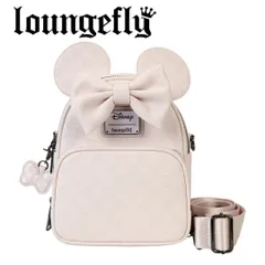【再入荷】日本未発売 ラウンジフライ ディズニー コラボ ミニー 2wayバッグ Disney Loungefly Minnie Mouse Checkered Texture Convertible Mini Backpack & Crossbody Bag