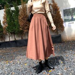 ロングスカート コーデュロイ スカート レディース ミモレ丈 ゆるスカート フレア Aラインスカート フレアスカート ボトムス シンプル 春 秋 冬 大人 ゆったり きれいめ おしゃれ xzdsugl