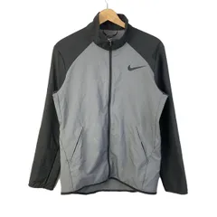 NIKE(ナイキ) ブルゾン サイズS メンズ - グレー×黒 長袖/ジップアップ/刺繍/春/秋
