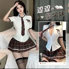 【新作☆新品❗❗】セクシー小悪魔JKコスプレ　スクールガール　可愛い　誘惑　名札付　ネクタイ付　プレゼント　衣装　イベント　撮影会　コスチューム　ルームウェア　ハロウィン♥️バレンタインランジェリー