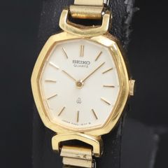 稼働美品】SEIKO Ruse セイコーリュゼ スクエア腕時計 オレンジ日本製 