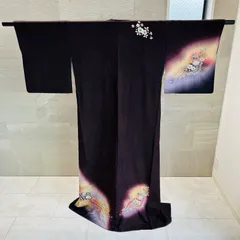 訪問着　着物　落款あり　ラメ　紫　辻が花　伝統工芸士　寺谷昇　KKVMI20