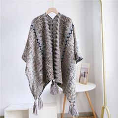 レディース ポンチョ　ストール エスニック柄  ショール ロング  防寒　P4