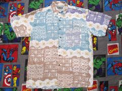ROBERT STOCK 総柄 シルク 半袖シャツ L アメリカ古着