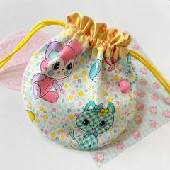 花のツボミみたいなまん丸巾着☆チャームつき☆ハニーチューン☆ゆめかわ☆チューリップ巾着